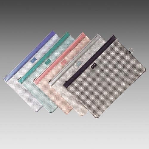 LIHITLAB LIHIT LAB. Mesh Pouch  16.6 x 11.3 inches  Charcoal (F247-Charcoal) - Image 2
